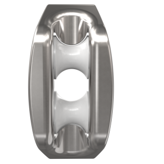 Thru-hull anchor line guide, two pulleys